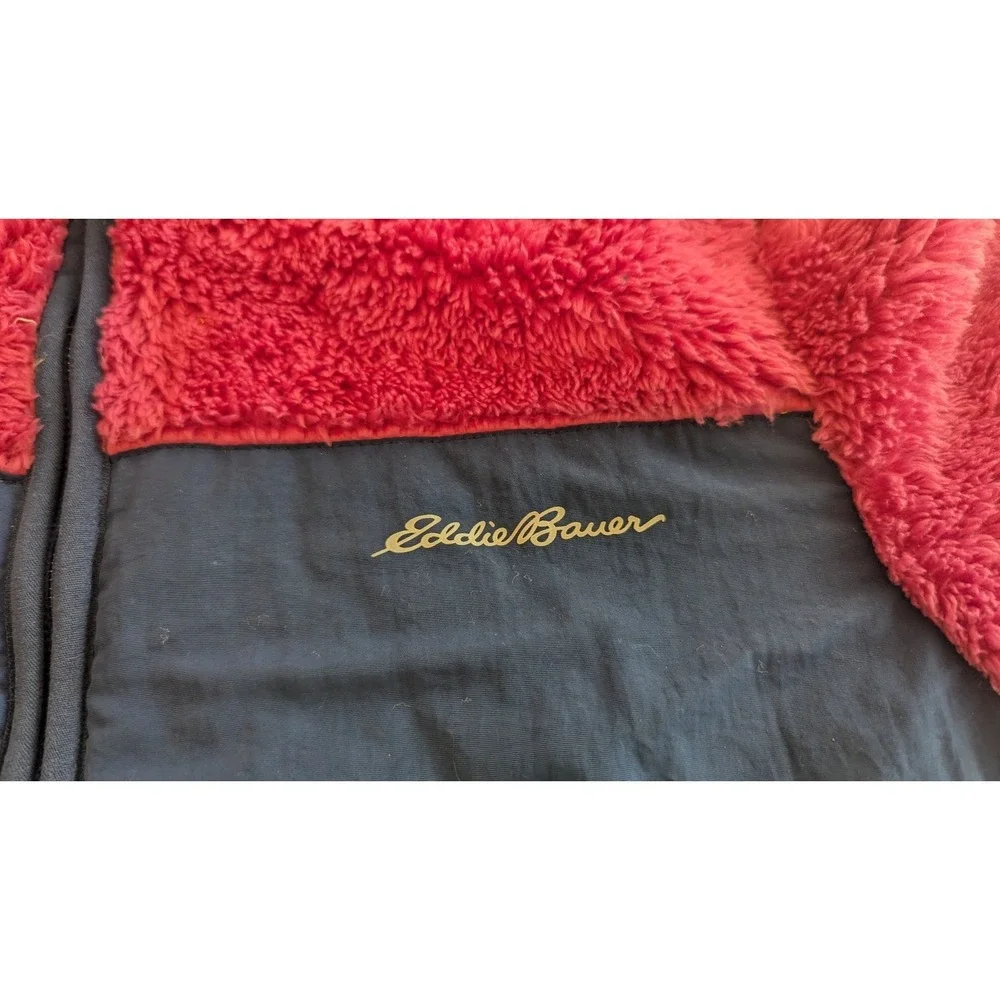 Eddie Bauer Kids Fleece Hooded‎ Jacket Size M (10/12) Pink Blue Color Block